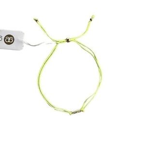 Gorjana Neon Yellow/Green and Gold “B” charm bracelet